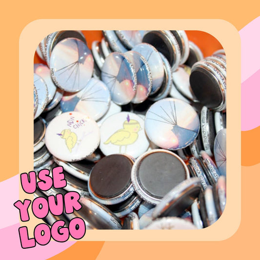 500 Custom One Inch Magnets - Use Your Own Logo, Artwork, Photos - Tecre Button Parts - Fast Production & Delivery - Small Business Promos