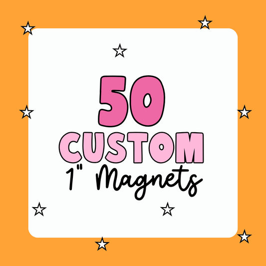 50 Custom One Inch Magnets - Use Your Own Logo, Artwork, Photos - Tecre Button Parts - Fast Production & Delivery - Small Business Promos