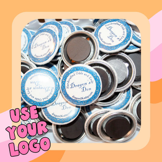 500 Custom 1.25" Magnets - Use Your Own Logo, Artwork, Photos - Tecre Button Parts - Fast Production & Delivery - Small Business Promos