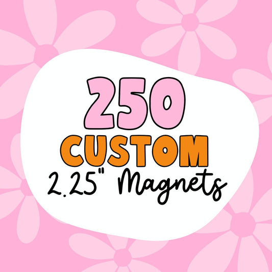 250 Custom 2.25" Magnets - Use Your Own Logo, Artwork, Photos - Tecre Button Parts - Fast Production & Delivery - Small Business Promos